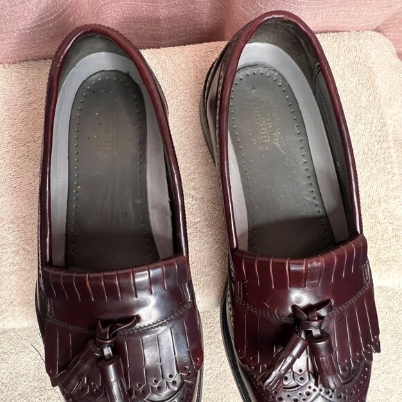 VTG Dexter Burgundy Tassel Loafers 8.5M Wingtip Brogue Leather Dress USA Comfort - Picture 6 of 16
